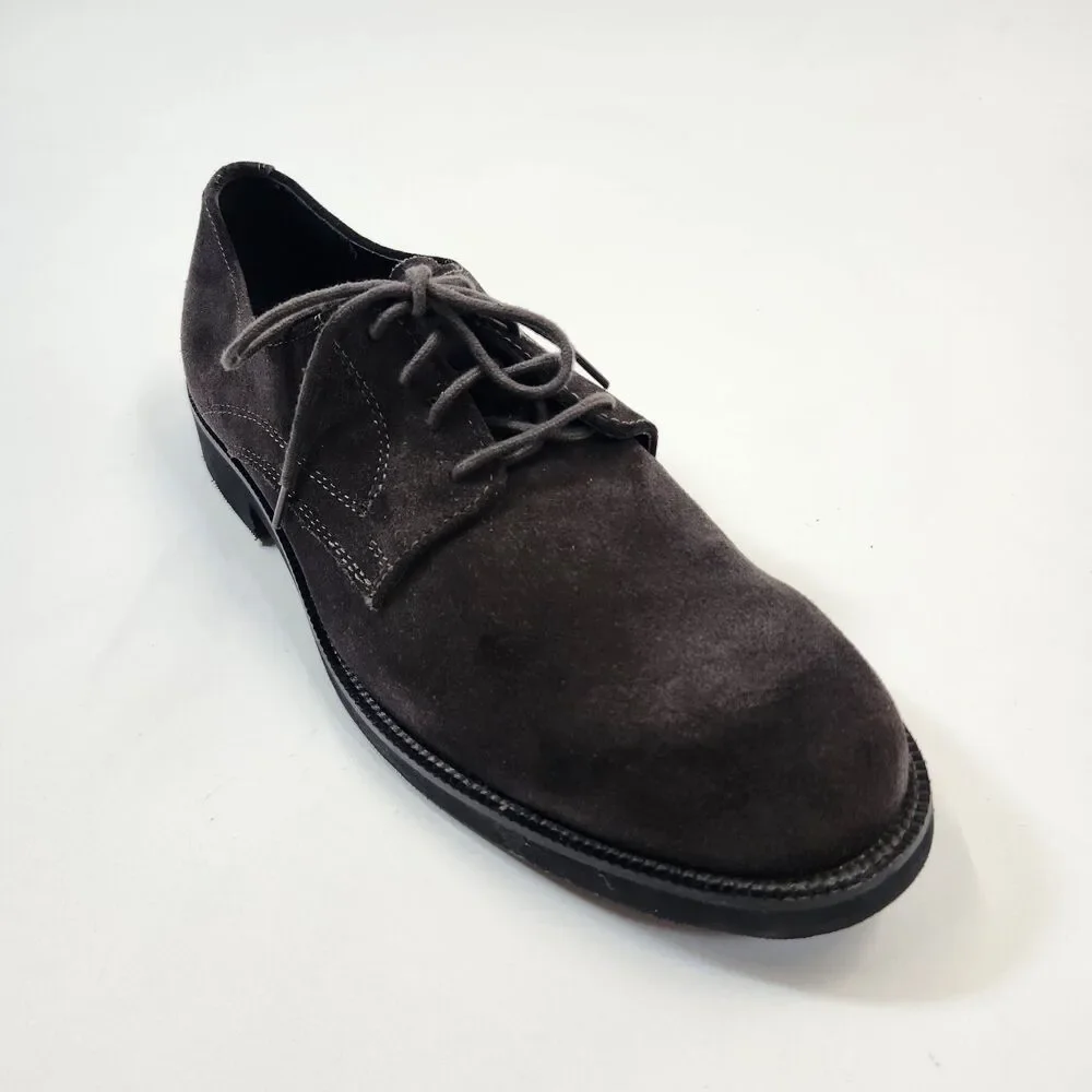 Bostonian Mens 10M Brown Suede Plain Toe Derby Shoes Leather Casual Dress Oxford